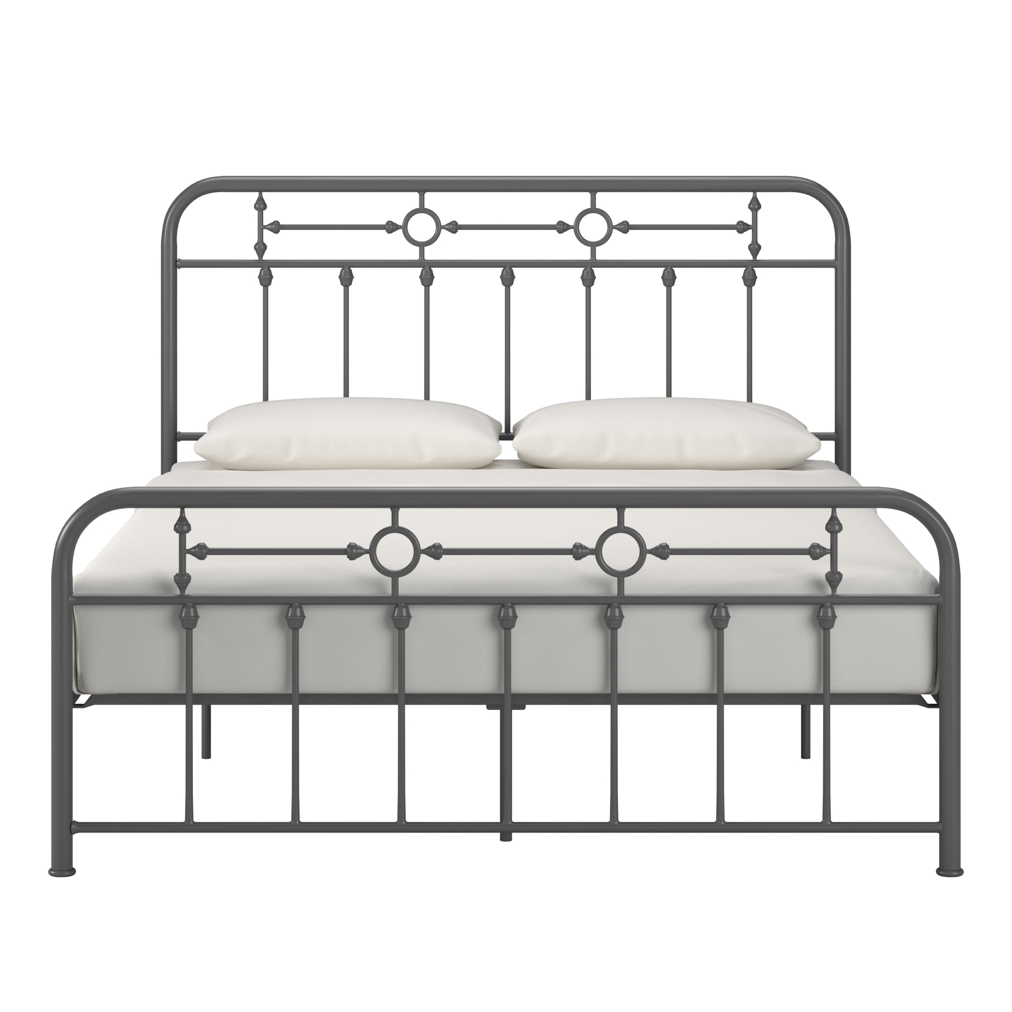 Weston Home Reeve Metal Spindle Platform Bed, Queen, Gray