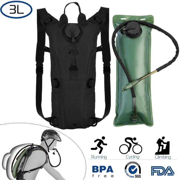 iMounTEK 3L Adjustable Water Drink Backpack Tactical Hydration Pack Black