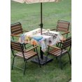 thumbnail image 3 of Happy Easter Outdoor Tablecloth - 54x54 Inch Square Dining Table Cover, Spring Watercolor Bunny Eggs Flowers Waterproof Outdoor Table Cloth with Umbrella Hole & Zipper for Picnic/Patio/Party, 3 of 7