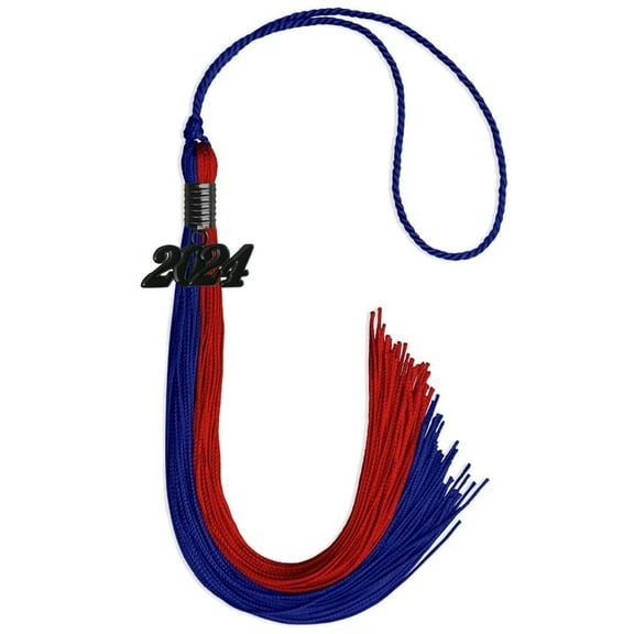 Endea Graduation Royal Blue/Red Graduation Tassel with Black Date Drop