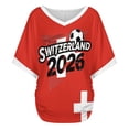 thumbnail image 5 of Soccer Cup 2026 Jersey SWITZERLAND Soccer for Women with Colombia Flag Color Block and V Neck Short Sleeves Featuring Breathable Fabric for Game Day Parties Beach Outings Summer Festivals Wine S, 5 of 6