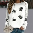 thumbnail image 4 of Spooky Boo Ghost Halloween Sweatshirts for Women 2025 Long Sleeve Crewneck Ghost Graphic Sweatshirt Pullover Tops, 4 of 5
