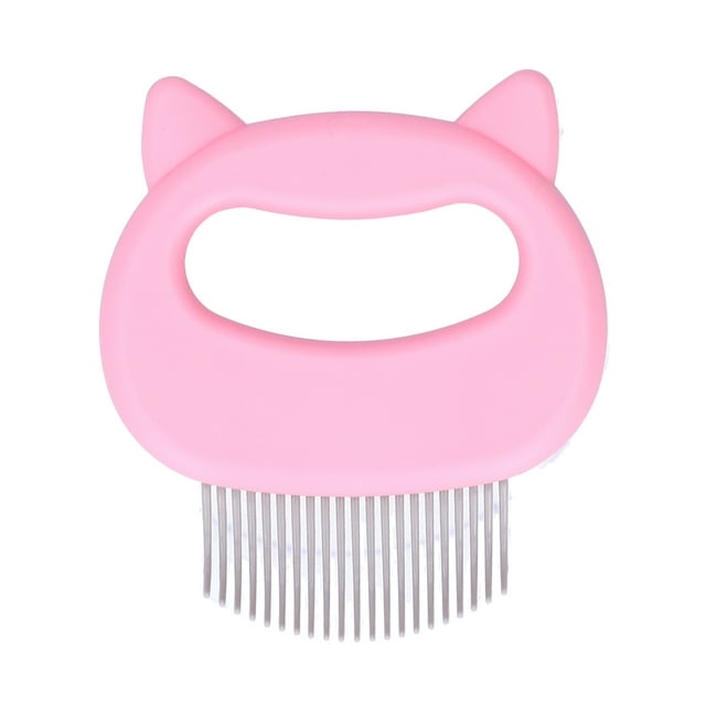 Peine para pelo de gato, cepillo desenredante, herramienta de aseo para mascotas, color rosa
