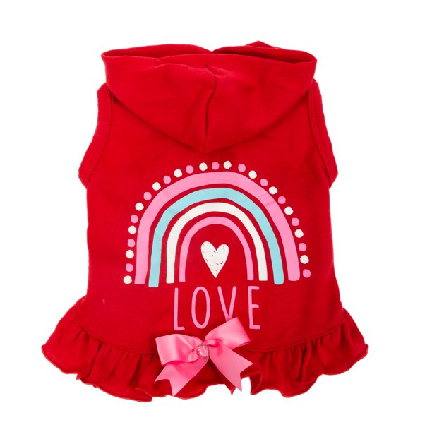 Vibrant Life Rainbow Dog Hoodie Dress, Size Medium
