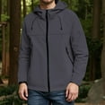 thumbnail image 2 of Men's Casual Windproof Hooded Jacket Lightweight Outdoor Hiking Coat with Pockets for All Season Travel and Sports Activities, 2 of 4