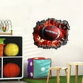 thumbnail image 4 of 3D Football Rugby Break Through Wall Decal, Peel And Stick 3D Effect Wall Stickers For Teen Boys Bedroom Playroom Game Room Man Cave Sport Themed, Wall Decor With Realistic, 4 of 7