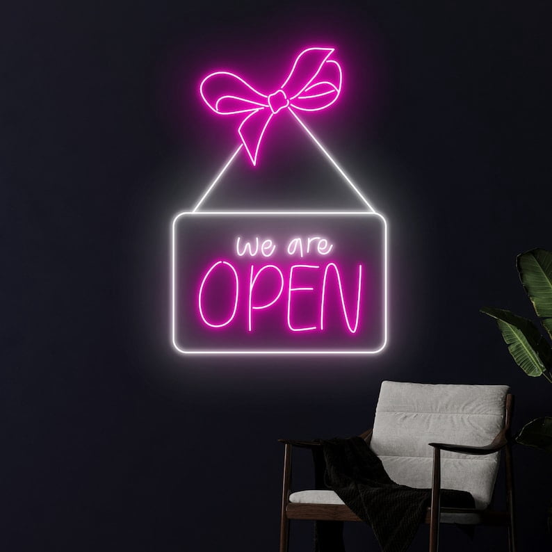 Handmadetneonsign Open For Business Led Sign, We Are Open Neon Sign, Open Led Light, Custom Text