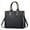 Black, variant on Black Floral - Embossed Leather Tote with Detachable Strap