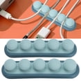 thumbnail image 3 of Desktop Silicone Cable Organizer, 2 Packs Charging Data Cable Storage and Finishing Cable Winder with Transparent Acrylic Adhesive, 3 of 8