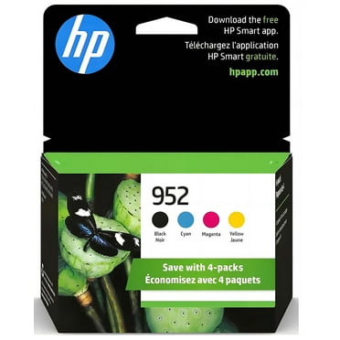 HP 952 Ink Cartridges | HP Ink 952 | HP 952 Black Cyan Magenta  Yellow Ink Cartridges (4-pack) | N9K27AN