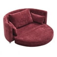 thumbnail image 2 of Gexpusm Modern Round Pull-Out Sofa Bed Foldable 2 Seater Lazy Sofa Suitable for Living Room,Red, 2 of 6