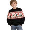 thumbnail image 3 of JAJAHO Kids Boys Christmas Sweatshirt Christmas Tree Print Crew Neck Pullover Xmas Holiday Tops For 2-14 Years, 3 of 5
