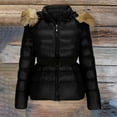 thumbnail image 6 of AUNVITO Women's Winter Down Jacket Imitation Raccoon Collar Belted Short Coat Casual and Fashionable Winter Style, 6 of 8