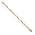 thumbnail image 2 of Gem Stone King 18K Rose Gold Plated Silver Heart Shape Yellow Citrine and White Lab Grown Diamond Greek Vine Flower Tennis Bracelet for Women (4.64 Cttw, 7.5 inch), 2 of 4