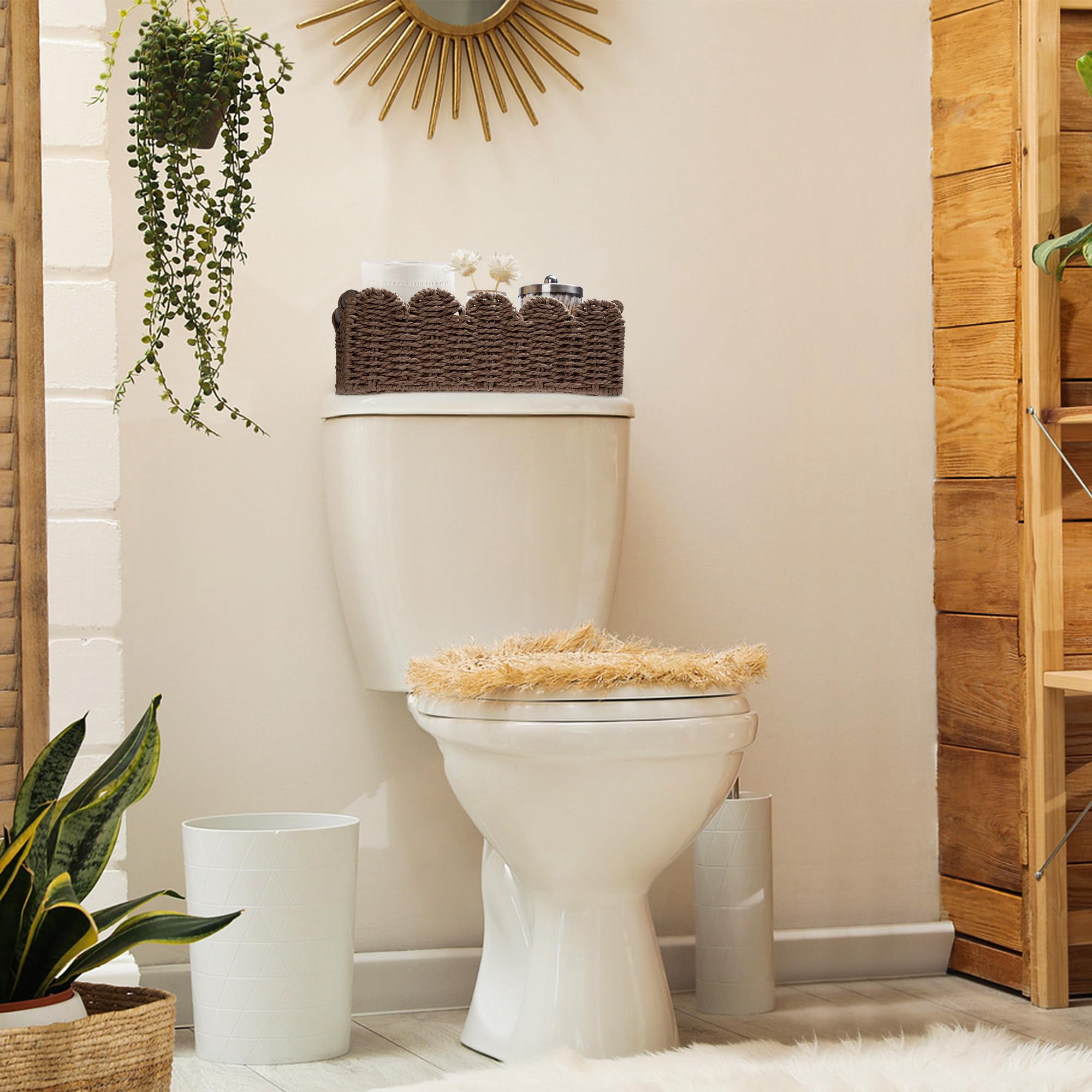 Brown Wicker Storage Basket For Organizing Home Spaces