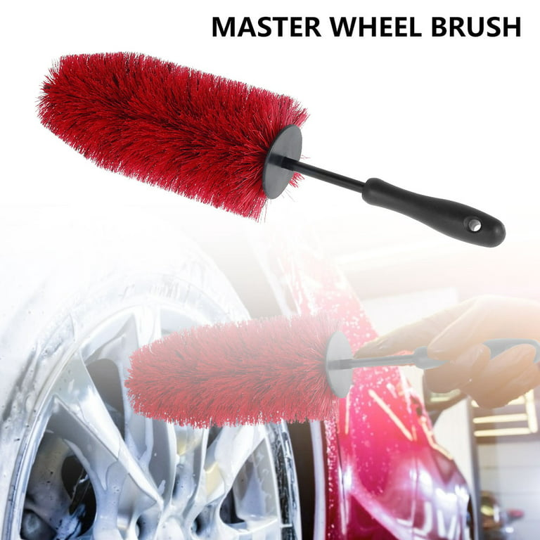 MTFun Car Wheel Cleaning Brush Rim Brush 16.5 Inch Wheel Brush Non-Slip  Handle Wheel and Rim Detailing Brush Auto Care for Car Motorcycle Bicycle 