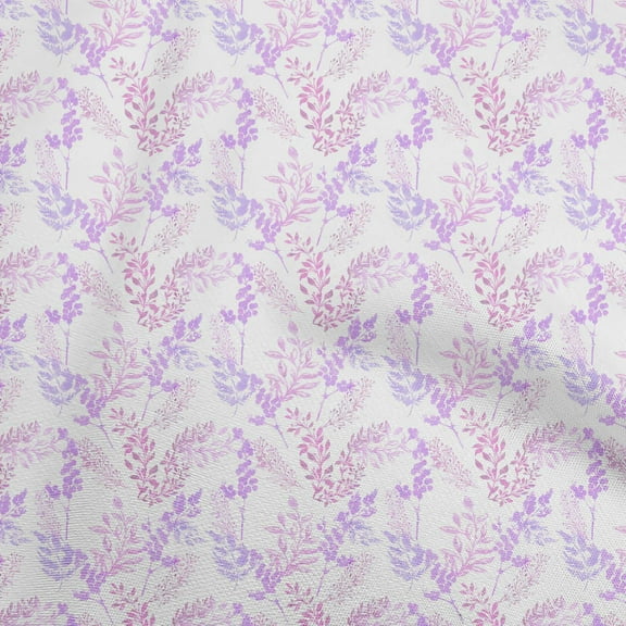 oneOone Polyester Spandex Medium Purple Fabric Watercolor Flower With Leaves Sewing Fabric By The Yard Printed Diy Clothing Sewing Supplies 56 Inch Wide