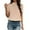 a-Khaki35680, variant on VNKIDY Women's Solid Color Slim Fit T Shirts Short Sleeve Stand Collar Ruffled Blouse For Office Casual Daily Wear Versatile Tops