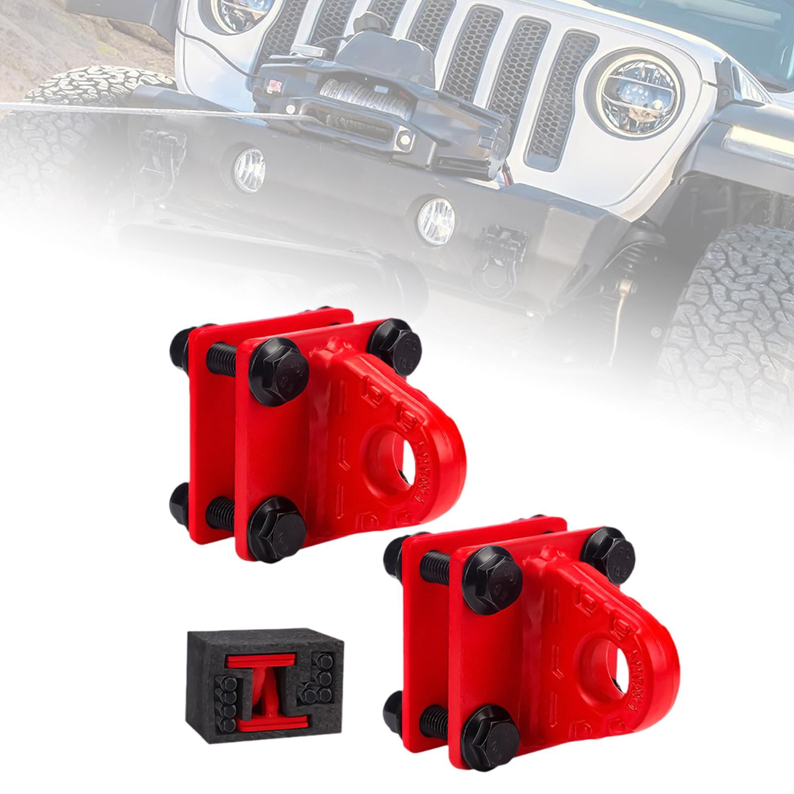 Wzmzjy 2Pcs D Ring Shackle Bracket Tow Shackle Rugged Alloy Bolt on Clevis Mount Towing Red