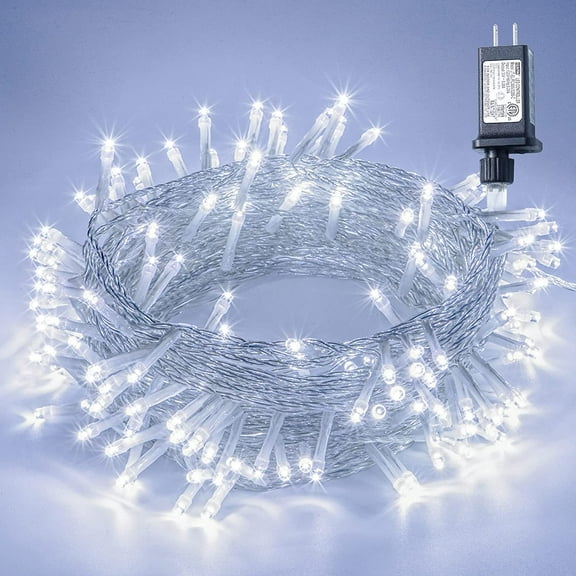LED String Lights by White, 100LED Plug in Fairy String Lights with 8 Modes for Indoor and Outdoor Party Wedding Home Patio Lawn Garden Christmas Supplies-White