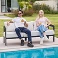thumbnail image 6 of COMLAX FIELD Outdoor Couch, Aluminum Patio 3-Seat Modern Sofa with Washable Thick Cushion, 6 of 6