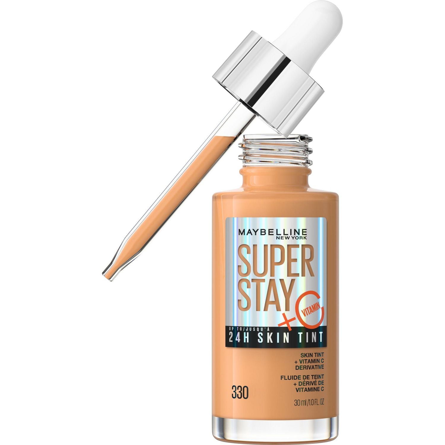 Maybelline Super Stay 24H Skin Tint Foundation with Vitamin C, 30ml, skin-like coverage