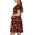 thumbnail image 2 of Gaeub Robes d'Automne à Imprimé Feuille d'Érable pour Femmes, Tunique Décontractée à Manches Courtes, Robe Midi d'Été pour Femmes, Robe à Manches Courtes pour Femmes, 2 of 6