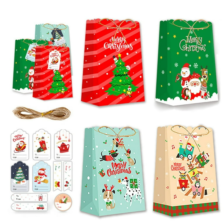 120PCs Christmas Cellophane Goody Bags Assortment for Holiday Treats,  Christmas Party Favors, Cello Candy Bags,Christmas Goodie Bags 