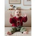 thumbnail image 5 of Rovasas Toddler Girls Boys Sweater Christmas Clothes Deer Embroidery Tops, 5 of 9