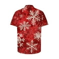 thumbnail image 5 of jjayotai Mens Ugly Christmas Novelty Shirt, Xmas Snowflake Button Down Short Sleeve Holiday Xmas Shirts Red S, 5 of 5