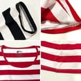 thumbnail image 6 of COUVER Women's Cotton Crew Neck Red White Stripe Long Sleeve Shirt, 1PC, M, 6 of 7