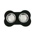 Vibrant Life Double Dog Bowls with Bone Shaped Mat Diner Set