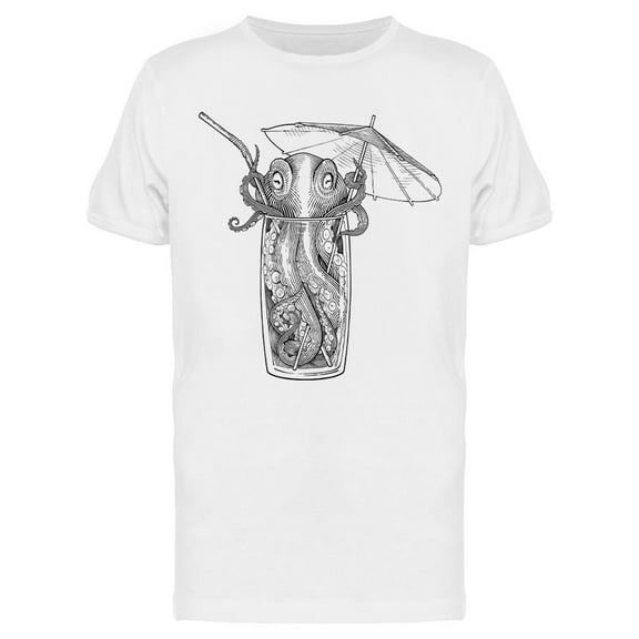 Octopus With A Little Umbrella T-Shirt Men -Image by Shutterstock, Male x-Large