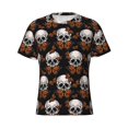 thumbnail image 3 of Naloa Butterfly Skull Men's T-Shirt Sport T-shirt Men's Basic Tee Casual Men's Shirt, Round Neck, Short Sleeves - Small, 3 of 5