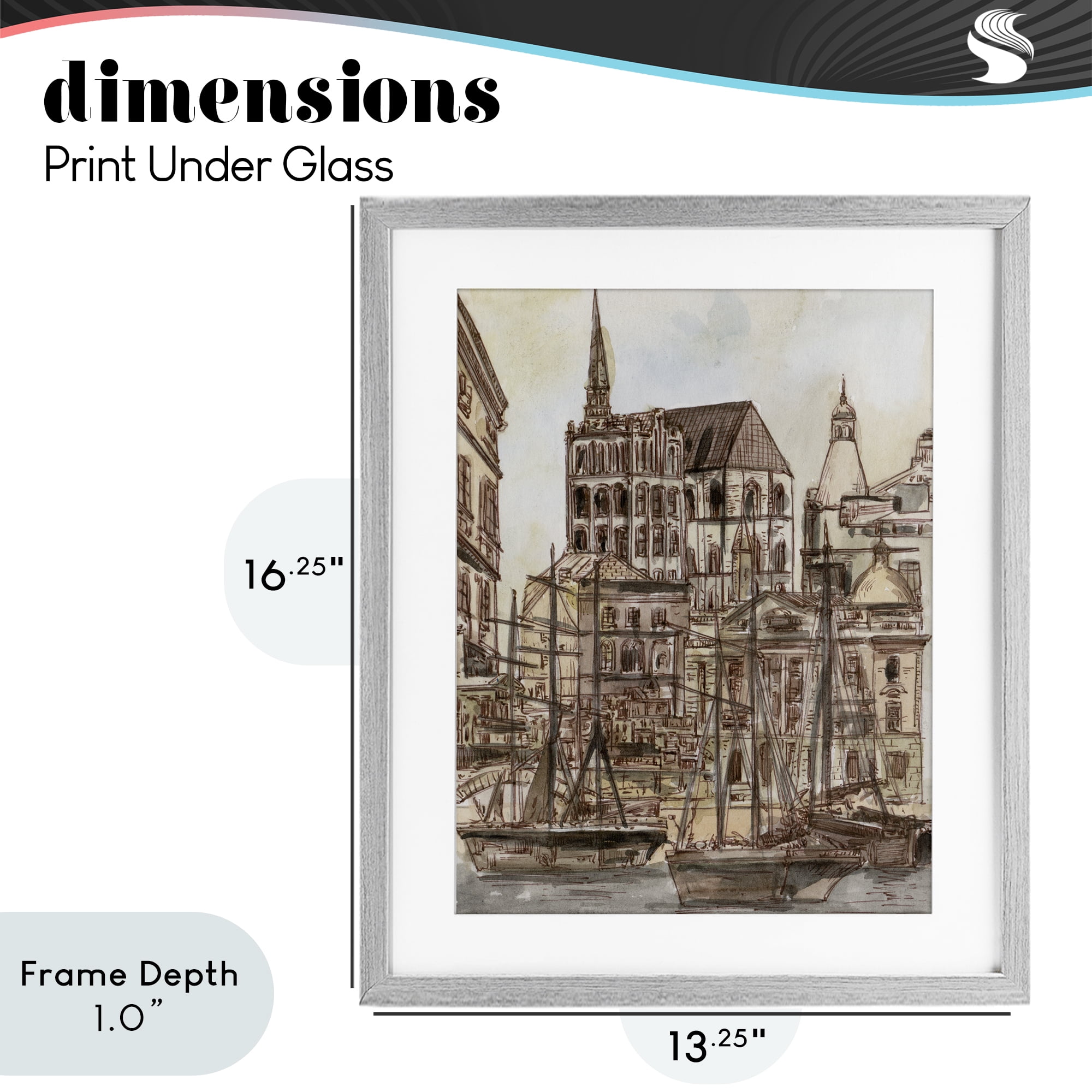 Stupell Industries Harbor of Salted Remnants Gray Framed Print Under Glass, design by Melissa Wang