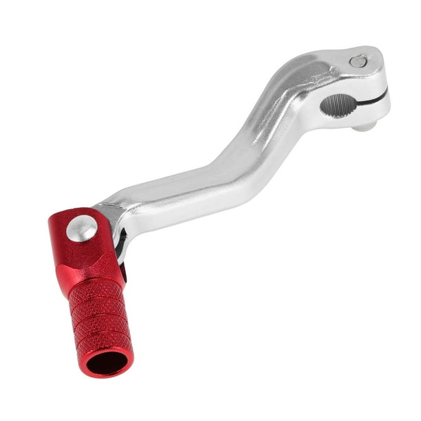 Palanca de cambio de motocicleta plegable para Kayo T2, palanca de cambio de aleación de aluminio, brazo de palanca de cambio tono plateado con cabeza roja
