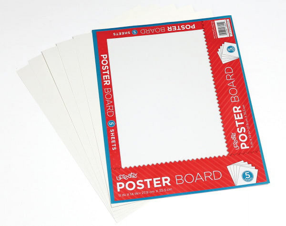 The Teachers' Lounge®  Poster Board, White, 11 x 14, 5 Sheets Per Pack,  12 Packs