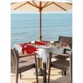 thumbnail image 2 of Outdoor Tablecloth with Umbrella Hole and Zipper, Red Gnomes Christmas Square Table Cloth 60x60 Inch Waterproof Tablecloth, Snowflake Xmas Tree Gifts Winter Picnic Table Cover for Patio Camping, 2 of 7