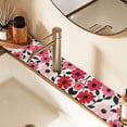thumbnail image 2 of Yayeee Faucet Mat for Kitchen Sink 30" Diatomite Long Splash Guard Pad, Pink and Red Flowers, 2 Pack, 2 of 7