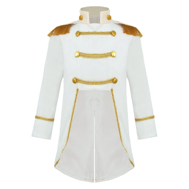 iiniim Enfants Garçon Costume de Prince Queue-de-Pie de Smoking Veste Halloween Fête Jeu d'Imitation Cosplay Déguisement Blanc 12-18 m