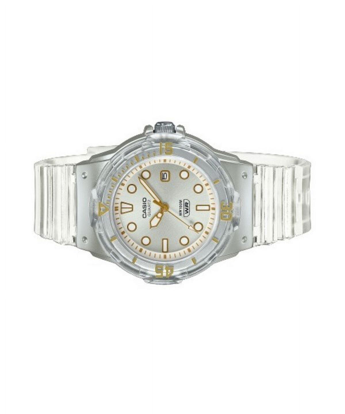 Casio POP Analog Resin Strap Silver Dial Translucent Quartz LRW-200HS-7EV 100M Women's Watch