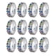 thumbnail image 1 of s de cristal de 12 piezas de acero inoxidable para mujeres y hombres de de Multicolor Zulema Anillo de cristal elástico elástico, 1 of 8