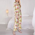 thumbnail image 3 of Goofa Sunflowers Printed Women’s 2 Piece Pajama Set Super,Pajamas Women's Long Sleeve Sleepwear Soft Button Down Loungewear Pjs Lounge Set Nightwear-Small, 3 of 9