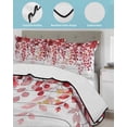 thumbnail image 4 of Quilts King Size Bedding Set, Red Eucalyptus Leaves Lightweight Quilted Comforter, Summer Botanical Weeping Wooden Soft Reversible Bedspread Coverlet with Pillow Covers for All Season, 96" x 106", 4 of 7
