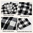 thumbnail image 3 of LANBAOSI Mens Pajamas Set Short Sleeve Button Down Shirts and Plaid PJ Shorts 2pc Soft Lounge Sleepwear Set(White Plaid,L), 3 of 11