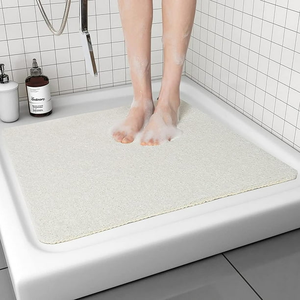 Alfombra de ducha antideslizante lavable, 40x80 cm antimoho | secado rápido | Masaje de esponja vegetal | Alfombra de ducha suave y cómoda con desagüe, alfombra de baño de esponja de PVC para zonas