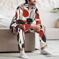 thumbnail image 7 of Disketp Modern Abstract Leaf Pattern for Pajamas Set Long Sleeve Sleepwear Mens Button Down Nightwear Pj Sets-Small, 7 of 7