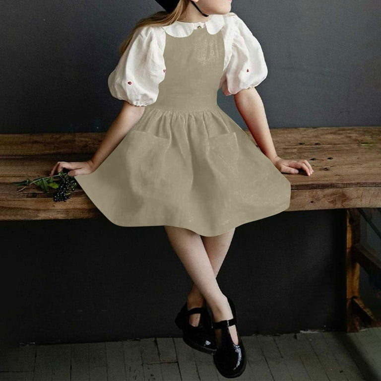navy blue dress for baby girl MKOSPLRT Bib Dresses for Girl Sleeveless Cross Back Mini Dresses Solid  Cotton Linen Lounge Dresses Beach Swing A Line Dress with Pocket