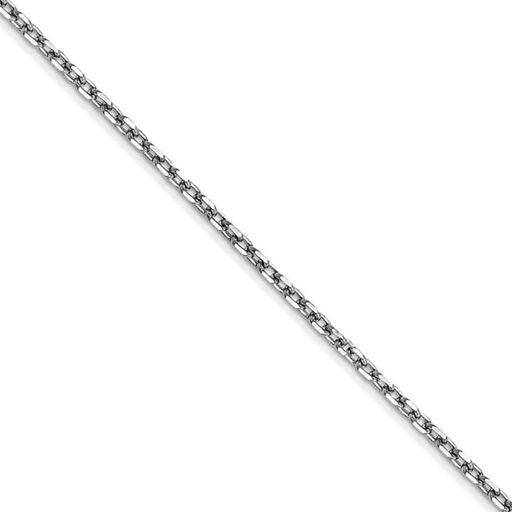 14k White Gold 1.0mm Sparkle-Cut Forzantine Cable Chain Necklace 16 Inch Chain Necklace for Women and Men