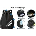 thumbnail image 2 of Waterproof Drawstring Backpack Sports Gym Bag With Shoes Compartment, Waterproof Draw String Back Bag For Men Women, 2 of 5